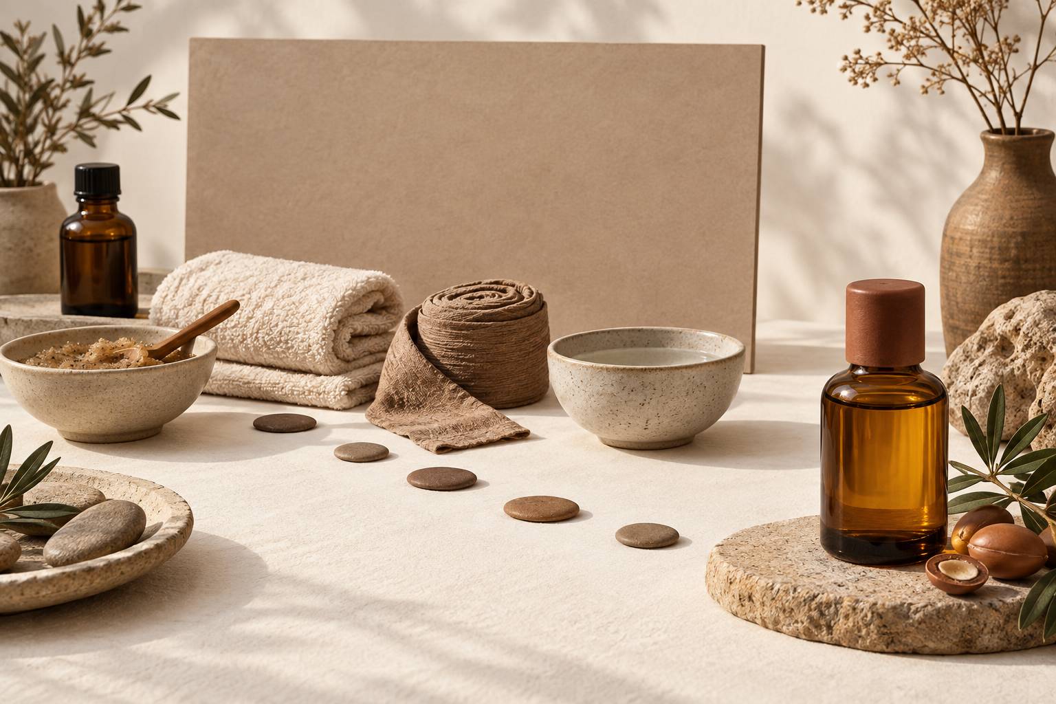 Illustration éditoriale du sujet : Huile d'argan en fin de rituel : pourquoi elle intervient là